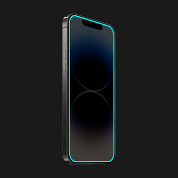 3x Picasee Gehärtetes Schutzglas mit einem im Dunkeln leuchtenden Rahmen für Apple iPhone 13 Pro - Blau