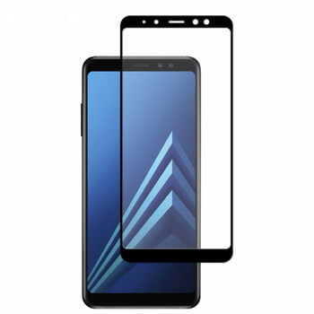 Gehärtetes 3D Schutzglas mit Rahmen für Samsung Galaxy A8 2018 A530F - schwarz