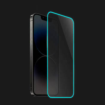 Gehärtetes Schutzglas mit einem im Dunkeln leuchtenden Rahmen für Huawei Nova 3 - Blau