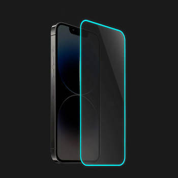 3x Picasee Gehärtetes Schutzglas mit einem im Dunkeln leuchtenden Rahmen für Apple iPhone 15 Pro - Blau