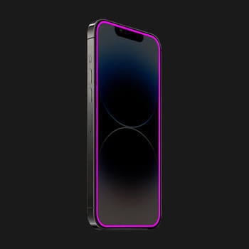 3x Picasee Gehärtetes Schutzglas mit einem im Dunkeln leuchtenden Rahmen für Apple iPhone 15 Plus - Rosa