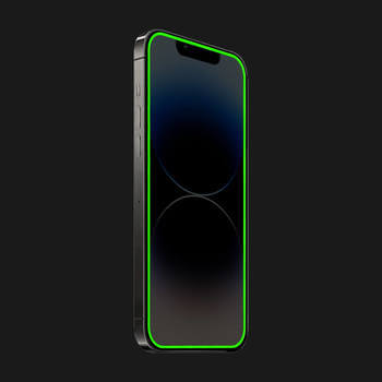 3x Picasee Gehärtetes Schutzglas mit einem im Dunkeln leuchtenden Rahmen für Apple iPhone 15 Pro - Grünn