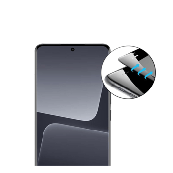3x Picasee gehärtetes 3D Schutzglas mit Rahmen für Xiaomi 13T Pro - schwarz - 2+1 gratis