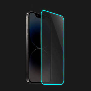 Gehärtetes Schutzglas mit einem im Dunkeln leuchtenden Rahmen für Xiaomi Mi 10T - Blau