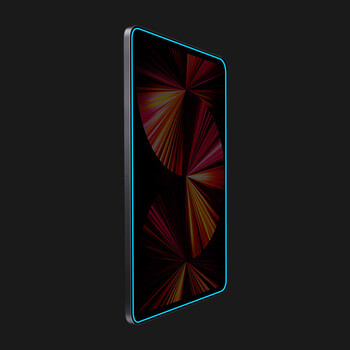 3x Picasee Gehärtetes Schutzglas mit einem im Dunkeln leuchtenden Rahmen für das Tablet für Apple iPad Pro 11" 2020 (2.gen) - Blau