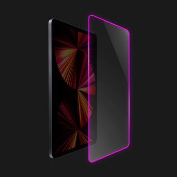 Picasee Gehärtetes Schutzglas mit einem im Dunkeln leuchtenden Rahmen für das Tablet für Apple iPad 10.2" 2020 (8. gen) - Rosa
