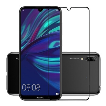 Picasee gehärtetes 3D Schutzglas mit Rahmen für Huawei Y7 2019 - schwarz