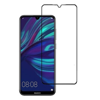 3x Picasee gehärtetes 3D Schutzglas mit Rahmen für Huawei Y7 2019 - schwarz - 2+1 gratis