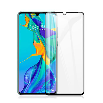 3x Picasee gehärtetes 3D Schutzglas mit Rahmen für Huawei P30 - schwarz - 2+1 gratis
