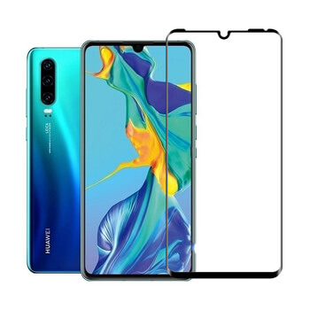 3x Picasee gehärtetes 3D Schutzglas mit Rahmen für Huawei P30 - schwarz - 2+1 gratis