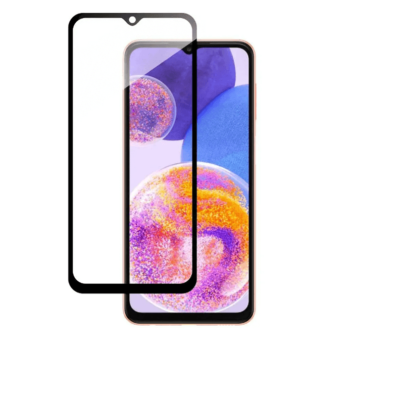 Picasee gehärtetes 3D Schutzglas mit Rahmen für Samsung Galaxy A23 A236B 5G - schwarz