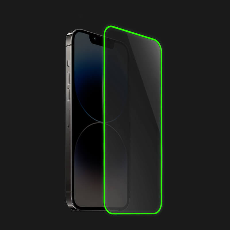 Picasee Gehärtetes Schutzglas mit einem im Dunkeln leuchtenden Rahmen für Xiaomi Redmi Note 12S - Grünn