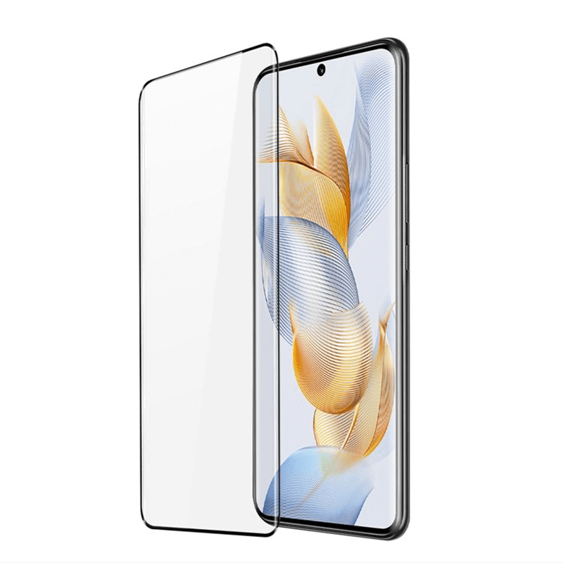 3x Picasee gehärtetes 3D Schutzglas mit Rahmen für Honor 90 5G - schwarz - 2+1 gratis