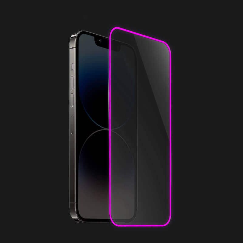 Picasee Gehärtetes Schutzglas mit einem im Dunkeln leuchtenden Rahmen für Xiaomi Mi 10T - Rosa