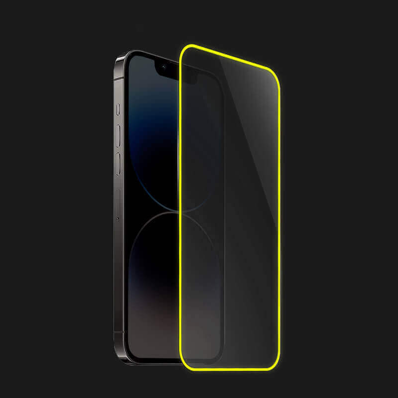 3x Picasee Gehärtetes Schutzglas mit einem im Dunkeln leuchtenden Rahmen für Xiaomi Mi 10 - Gelb