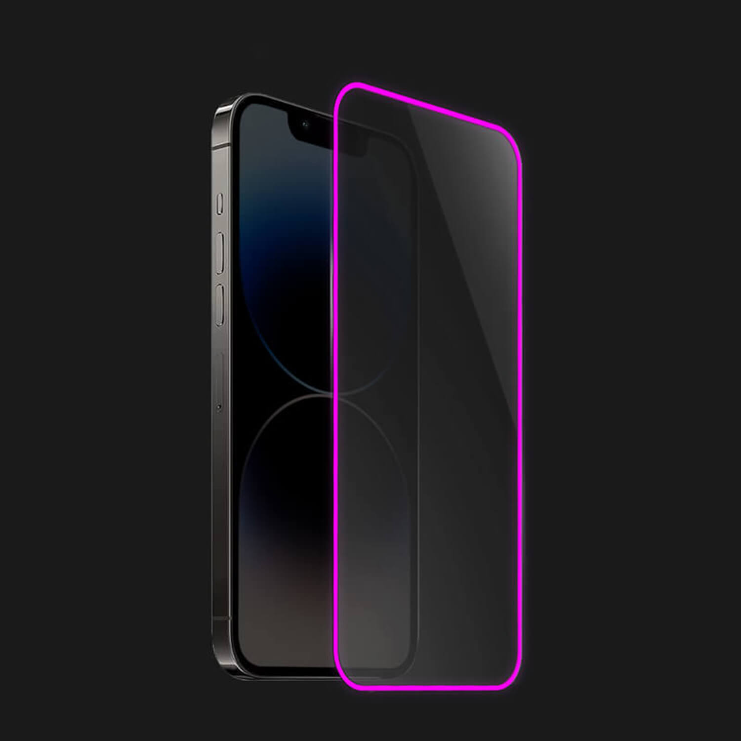 3x Picasee Gehärtetes Schutzglas mit einem im Dunkeln leuchtenden Rahmen für Apple iPhone 16 Plus - Rosa